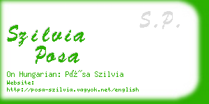 szilvia posa business card